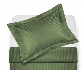 Stripsatīna gultas veļas komplekts Moss Green Elegance