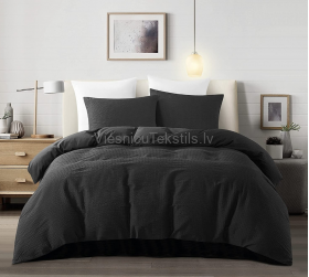Krepa gultas veļas komplekts ONLY BLACK