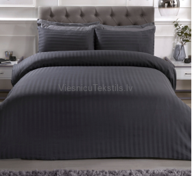 Stripsatīna gultas veļas komplekts Iron Grey Elegance