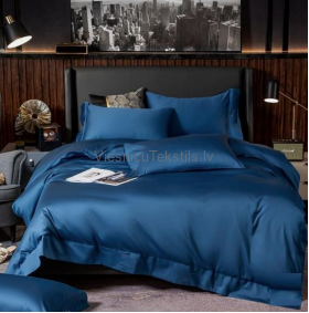 Satīna gultas veļas komplekts Navy Blue