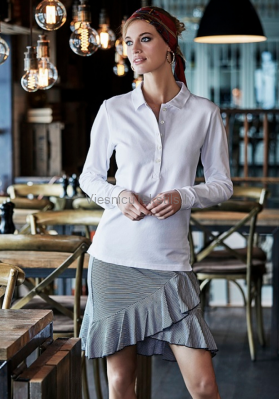 Dāmu Luxury polo krekls Strech ar garām piedurknēm