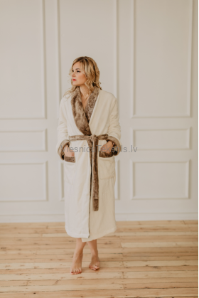 Frotē Peldmētelis Home Beige Duo2